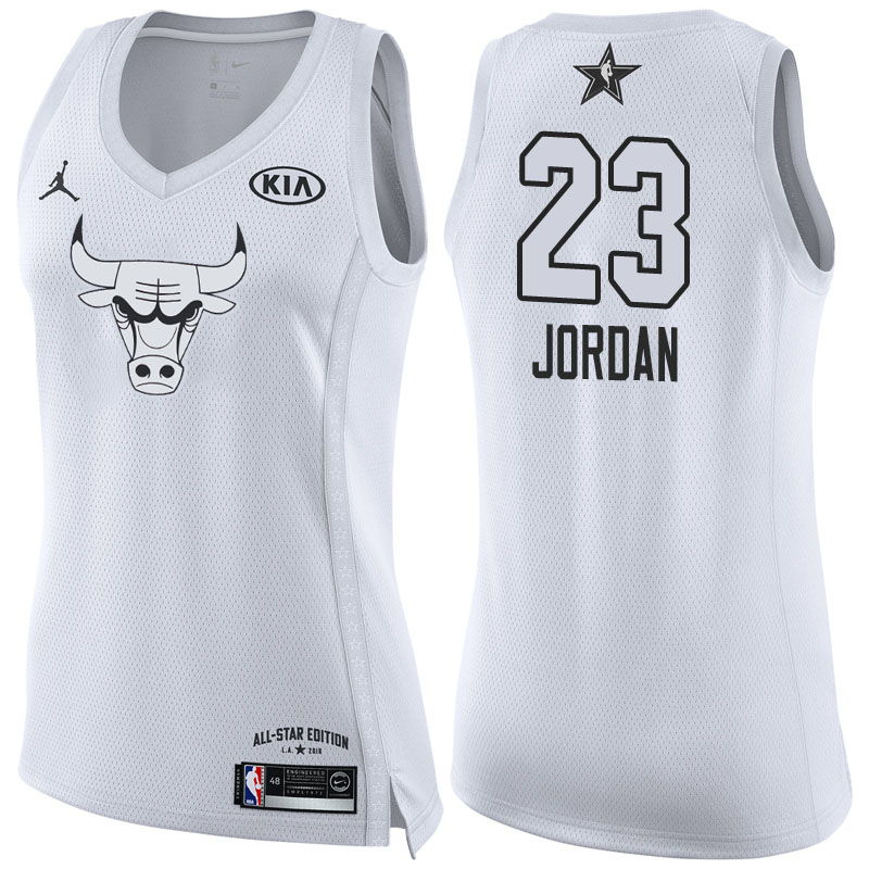 Women's 2018 All-Star Bulls Michael Jordan #23 White Jersey